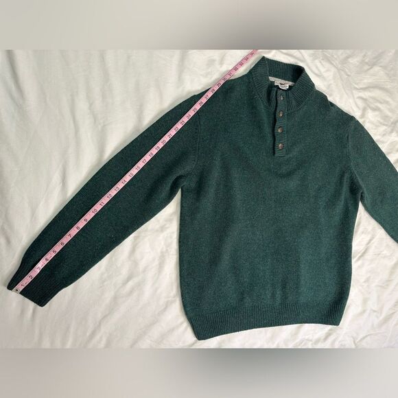 Enzo Mantovani 100% Wool Henley Sweater Pullover Green Neiman Marcus Men’s XXL - Picture 8 of 10